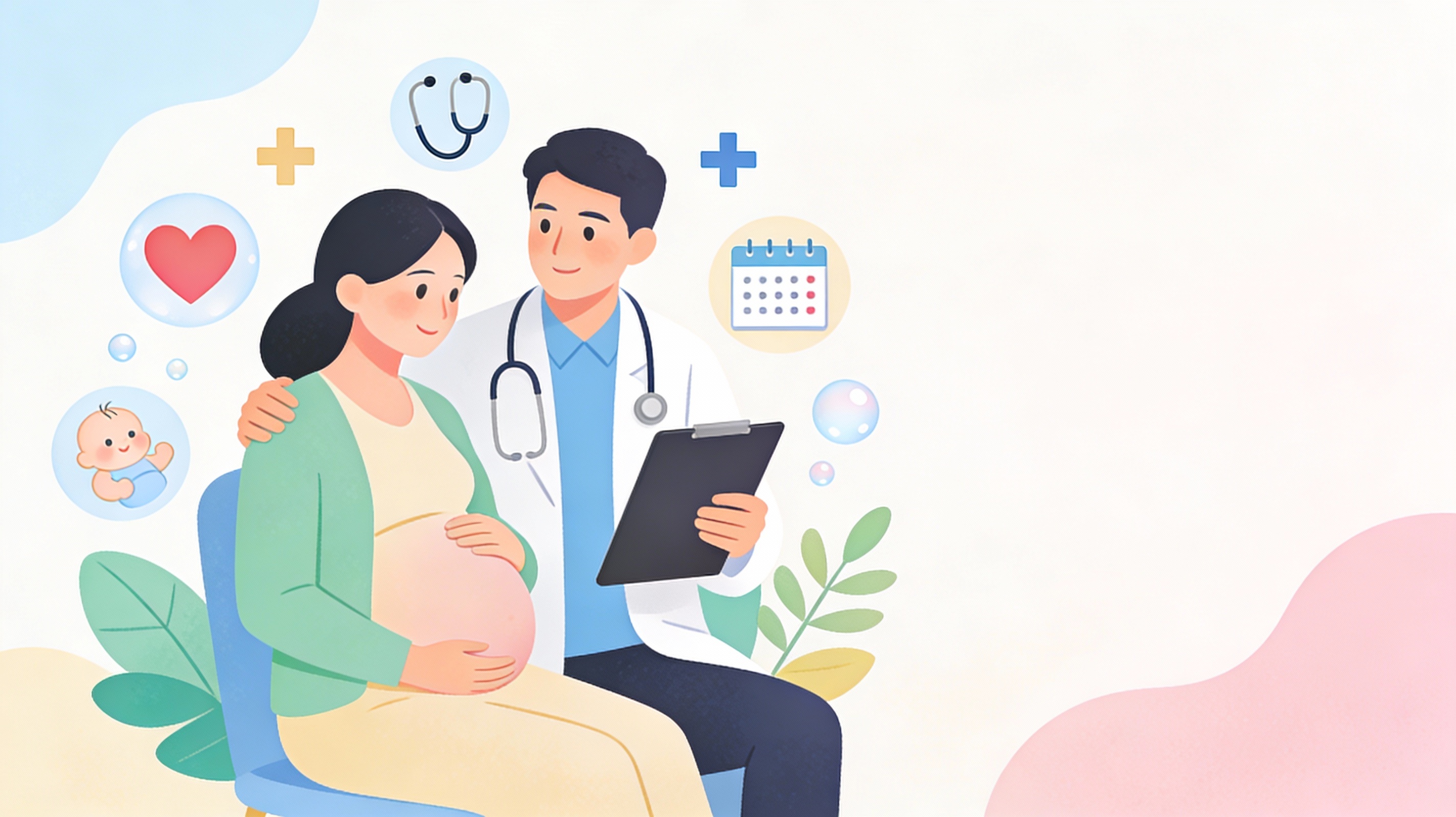 ilage vectorielle femme enceinte et son médecin